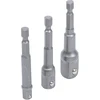ELEKTRINIO GRĘŽTUVO ADAPTERIŲ RINKINYS | 6,3 MM (1/4") KVADRATINĖ JUNGTIS | 6,3 MM (1/4") / 10 MM (3/8") / 12,5 MM (1/2") | 3 VNT. (8204)