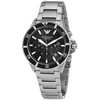 „Emporio Armani AR11360“ vyriškas nardymo stiliaus sidabrinis ir juodas laikrodis