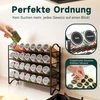 Enjoior prieskonių lentyna su 28 stikliniais indeliais, 120 etikečių, metalinis stovas, SR-28