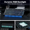 Epomaker AJAZZ AK820 V2 belaidė mechaninė klaviatūra, 75%, RGB, QWERTY, Hot-Swap, juoda