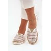 Espadrilės baltos spalvos su nėriniais ir tinkleliu moterims Faylira