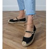 Espadrilės moterims juodos su dekoratyvine sagtimi
