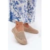 Espadrilės moterims smėlio spalvos pintu raštu