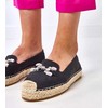 Espadrilės moteriškos juodos dekoruotos akmenimis Marlein