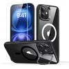 ESR Classic Hybrid Kickstand Halolock MagSafe dėklas su užgrūdintu stiklu iPhone 16“ – juodos spalvos