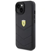Ferrari FEHCP15SRDUK Apple iPhone 15 / 14 / 13 6.1″ juodos spalvos kietas dėklas Quilted Metal Logo