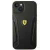 Ferrari FEHCP14MRBUK iPhone 14 Plus 6,7 juodos/juodos spalvos deklas Odiniai šonai su įspaudais