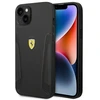 Ferrari FEHCP14MRBUK Apple iPhone 14 Plus / 15 Plus 6.7″ juodos spalvos kietas dėklas Leather Stamp Sides