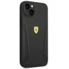 Ferrari FEHCP14MRBUK Apple iPhone 14 Plus / 15 Plus 6.7″ juodos spalvos kietas dėklas Leather Stamp Sides