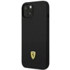 Ferrari FEHCP14MSIBBK Apple iPhone 14 Plus /15 Plus 6,7″ juodos spalvos kietas dėklas Silicone Metal Logo