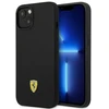 Ferrari FEHCP14SSIBBK Apple iPhone 14 / 15 /13 6.1″ juodos spalvos kietas dėklas Silicone Metal Logo