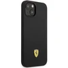 Ferrari FEHMSIP14SBK Apple iPhone 14 6.1" dėklas telefonui juodos spalvos silikoninis Metal Logo Magsafe