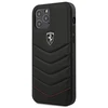 Ferrari FEHQUHCP12LBK Apple iPhone 12 Pro Max 6,7″ juodos spalvos kietas dėklas Off Track Quilted