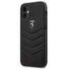 Ferrari FEHQUHCP12SBK Apple iPhone 12 mini 5,4″ juodos spalvos kietas dėklas Off Track Quilted