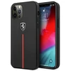 Ferrari FEOMSHCP12LBK Apple iPhone 12 Pro Max dėklas telefonui juodos spalvos Off Track Leather Nylon Stripe