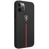 Ferrari FEOMSHCP12LBK Apple iPhone 12 Pro Max dėklas telefonui juodos spalvos Off Track Leather Nylon Stripe