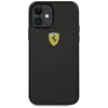 Ferrari FERCAHCP12SBK Apple iPhone 12 mini 5,4″ juodos spalvos kietas dėklas On Track Real Carbon