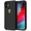 Ferrari FERCAHCP12SBK Apple iPhone 12 mini 5,4″ juodos spalvos kietas dėklas On Track Real Carbon