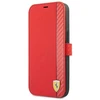 Dėklas Ferrari FESAXFLBKP13SRE Apple iPhone 13 mini 5,4″ raudonos spalvos book On Track Carbon Stripe