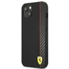 Ferrari FESAXHCP13SBK Apple iPhone 13 mini 5,4″ juodos spalvos kietas dėklas On Track Carbon Stripe