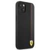 Ferrari FESAXHCP13SBK Apple iPhone 13 mini 5,4″ juodos spalvos kietas dėklas On Track Carbon Stripe