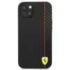 Ferrari FESAXHCP13SBK Apple iPhone 13 mini 5,4″ juodos spalvos kietas dėklas On Track Carbon Stripe