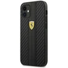 Apple iPhone 12 Mini Ferrari dėklas On Track PU Carbon (FESNECHCP12SBK) juodos spalvos