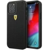 Ferrari FESPEHCP12MBK Apple iPhone 12/12 Pro 6,1″ juodos spalvos kietas dėklas On Track Perforated