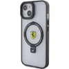 Ferrari FEHMP15MUSCAK Apple iPhone 15 Plus /14 Plus 6.7″ juodos spalvos kietas dėklas Ring Stand 2023 Collection