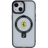 Ferrari FEHMP15MUSCAK Apple iPhone 15 Plus /14 Plus 6.7″ juodos spalvos kietas dėklas Ring Stand 2023 Collection