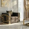 Sofa Palazas PALLO poilsio fotelis, juoda/auksinė, aksominė, modernus žavesys