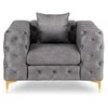Sofa SORRENTO 1S poilsio fotelis, pilkas aksomas, modernus žavesys