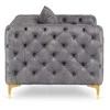 Sofa SORRENTO 1S poilsio fotelis, pilkas aksomas, modernus žavesys