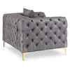 Sofa SORRENTO 1S poilsio fotelis, pilkas aksomas, modernus žavesys
