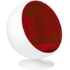 Fotelis BALL, baltos/raudonos sp.