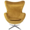 Fotelis EGG SZEROKI VELVET, geltonas