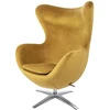 Fotelis EGG SZEROKI VELVET, geltonas