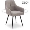 Fotelis Minkštas besisukantis svetainės krėslas LARISA Cappuccino Modern