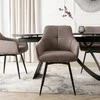 Fotelis Minkštas besisukantis svetainės krėslas LARISA Cappuccino Modern