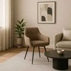 Fotelis Minkštas besisukantis svetainės krėslas LARISA, smėlio spalvos, modernus