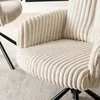 Fotelis Minkštas besisukantis svetainės krėslas JUNE, kreminės spalvos, velvetas, modernus