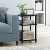 Furinno 3 lentynų kompaktiškas šoninis staliukas, inžinerinis medis, juodas, Turn-N-Tub