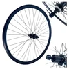 Galinis 28 colių dviračio ratas Shimano, juodas