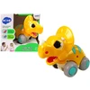 Lean Toys Žaislinis Geltonas Triceratopsas su Ratukais