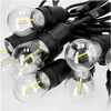 Girlianda BAJA, juodos sp., su 10x1W 2700K E27 LED lemputėmis, 10m, IP44