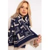 Wool Fashion Italia Elegantiškas mėlynas šalikas: Dydis - Universalus