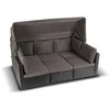 Grandininis pjūklas CALIENTE sodo baldų komplektas: modulinė sofa, 2 foteliai, terasos stalas, juoda/ruda, modernus technoratanas