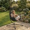 „Cocoon“ pakabinama kėdė, laisvai stovinti, supamoji sodo kėdė, iki 120 kg, pagalvėlės, juodos, „MultiGarden“