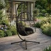 „Cocoon“ pakabinama kėdė, laisvai stovinti, supamoji sodo kėdė, iki 120 kg, pagalvėlės, juodos, „MultiGarden“
