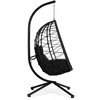 „Cocoon“ pakabinama kėdė, laisvai stovinti, supamoji sodo kėdė, iki 120 kg, pagalvėlės, juodos, „MultiGarden“